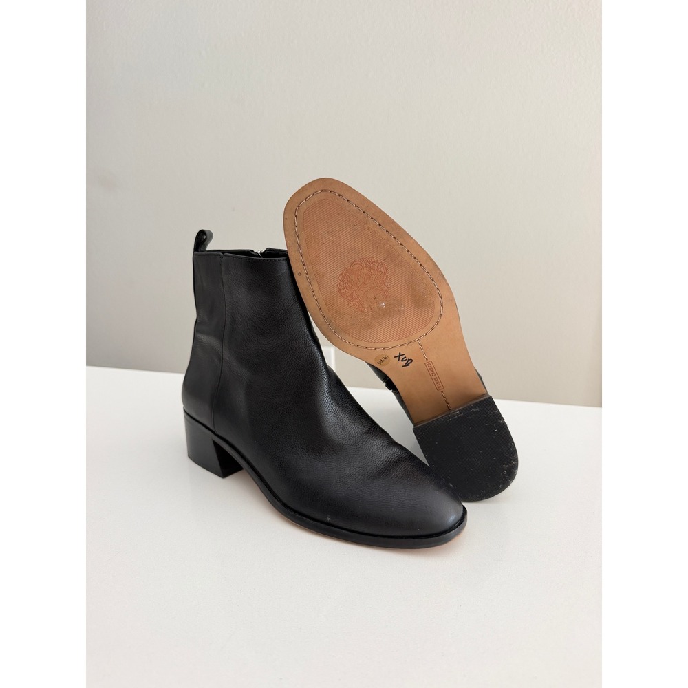 Vince Camuto Jerlindi Boot Women 9 Black Leather Block Heel Ankle Bootie